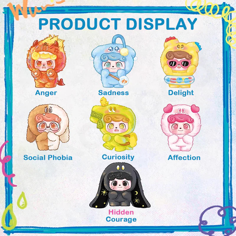 Q Kid Emotional Hairy Monsters Series Plush Figure (Blind Box)