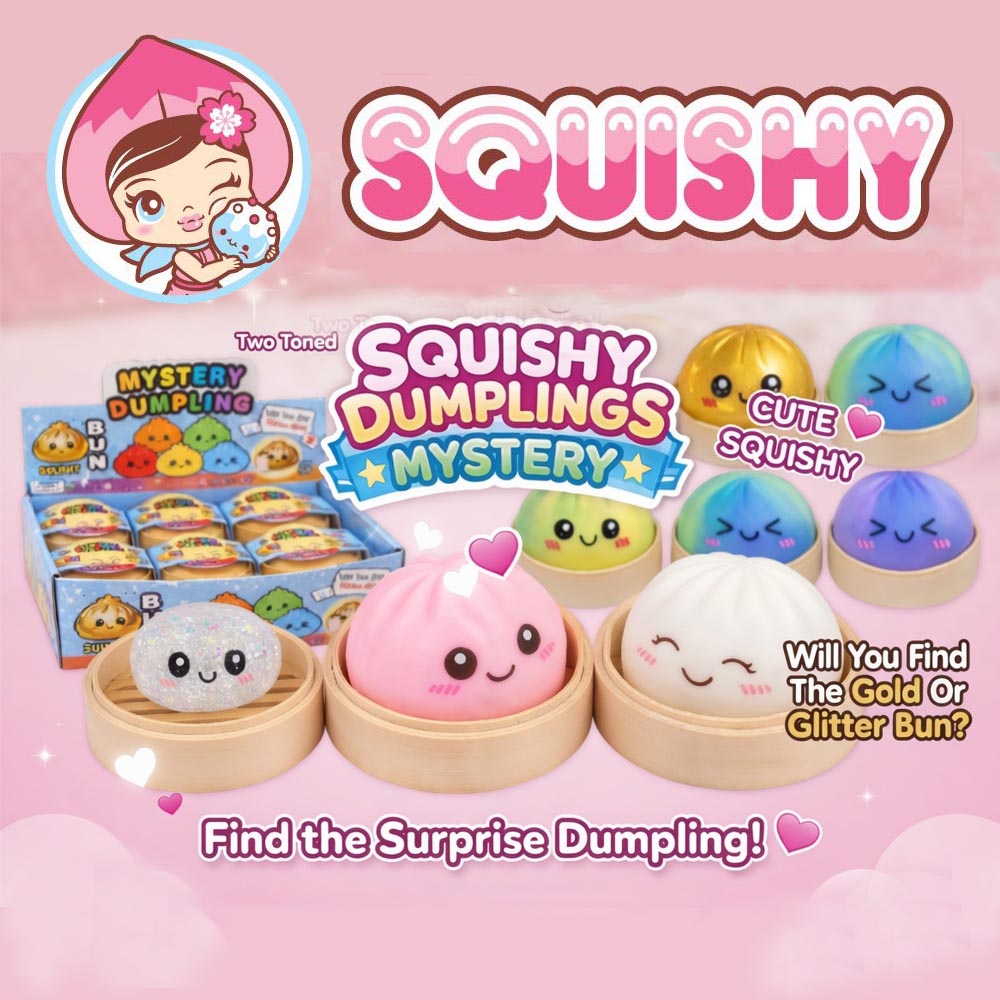 Squishy Dumpling Mystery Golden or Glitter Mystery Squishy 4 inch