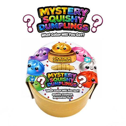 Squishy Mystery Dumplings Metallic Golden Surprise Mystery Squishy 4 inch - Funky Toys 